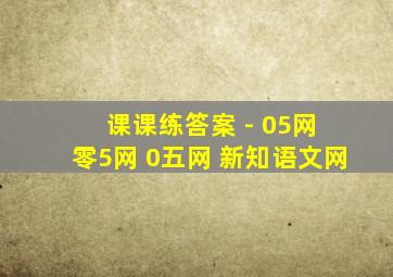 课课练答案 - 05网 零5网 0五网 新知语文网